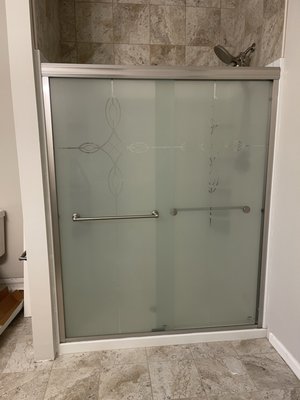 Shower Door Installation - Sliding Shower door installed Shower Door Installation - Sliding Shower door installed