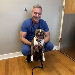 North Main Animal Hospital - Dr. Bishop - best vet ever!!!! Pictured here with my sleepy pup Ducky