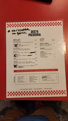 Menu photo 4 Zee’s Pizzeria New Orleans, LA Menu photo 4 Zee’s Pizzeria New Orleans, LA