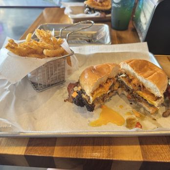 Brgr Stop - Hot and juicy Lucy with truffle fries - American Near Me - Fort Lauderdale, Florida