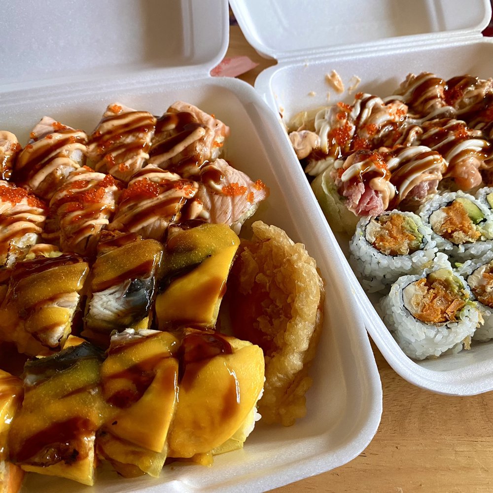 two trays of food