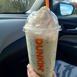 Dunkin' - Matcha Latte on ice w/ whip creme...