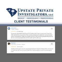 Upstate Private Investigators - Client testimonials from our past clients.