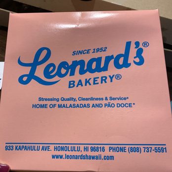 Leonard's Bakery - Box with label - Bakeries Near Me - Honolulu, Hawaii Leonard's Bakery - Box with label - Bakeries Near Me - Honolulu, Hawaii