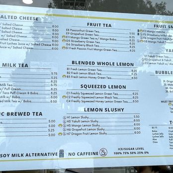 Happy Lemon Arcadia - Menu - Bubble Tea Near Me - Arcadia, California
