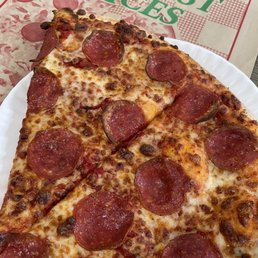 Upclose - pepperoni slice Upclose - pepperoni slice