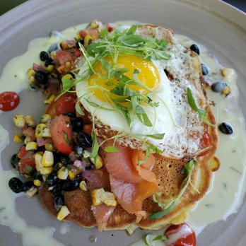 Copa Vida - smoked salmon and chive pancake. delicious - Coffee & Tea Near Me - San Diego, California Copa Vida - smoked salmon and chive pancake. delicious - Coffee & Tea Near Me - San Diego, California