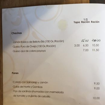Carlos Baena - Menu - Spanish Near Me - Seville, SE
