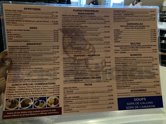 Menu photo 6 Las Delicias Salvadoran Berkeley, CA