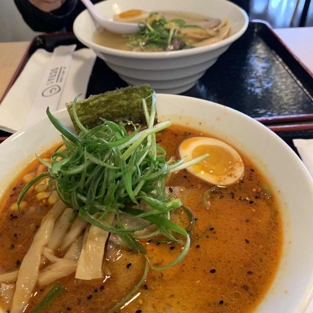 Yujo - Spicy in the foreground and Signature in the background. Both delicious. - Ramen Near Me - Indianapolis, Indiana Yujo - Spicy in the foreground and Signature in the background. Both delicious. - Ramen Near Me - Indianapolis, Indiana