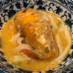 老巴刹廚房 - 濃蝦湯中蝦燴贊岐烏冬