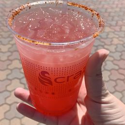 Cherry Lemonade with tajin rim.