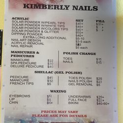 Kimberly's Nails - Menu