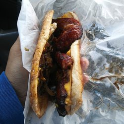 Chicago style Polish Sausage. I added cheese