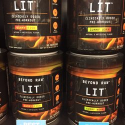 GNC - Lit Pre Workout powder in Swedish Fish And Gummy Worm flavors