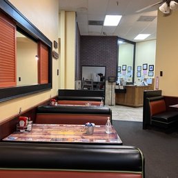 Inside booths and cashier station Inside booths and cashier station