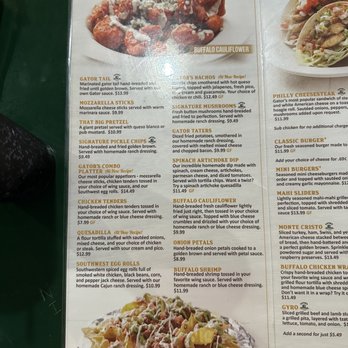 Gator's Dockside Lake City - Menu 03/2023 - Sandwiches Near Me - Lake City, Florida Gator's Dockside Lake City - Menu 03/2023 - Sandwiches Near Me - Lake City, Florida