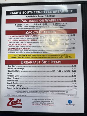 Menu photo 2 Zack’s Hot Dog Burlington, NC Menu photo 2 Zack’s Hot Dog Burlington, NC
