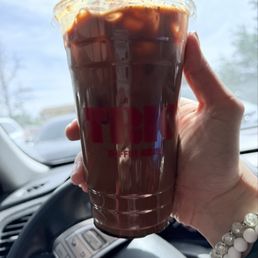 Iced Mexican mocha latte with cinnamon. I sub it with almond milk. So good! Iced Mexican mocha latte with cinnamon. I sub it with almond milk. So good!