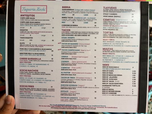 Menu photo 2 Taqueria Xochi - Navy Yard Washington, DC, DC