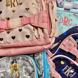Monogrammed PBKids backpacks- total price was cheaper than what PB charges. So pleased with how these came out.