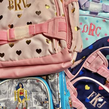 Versatile Images - Monogrammed PBKids backpacks- total price was cheaper than what PB charges. So pleased with how these came out. - Screen Printing/T-Shirt Printing Near Me - Chicago, Illinois