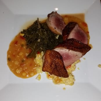The Local - Duck breast over grits - New American Near Me - Charlottesville, Virginia The Local - Duck breast over grits - New American Near Me - Charlottesville, Virginia