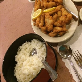 Panda Garden - Lemon chicken with white rice. Good stuff - Chinese Near Me - Sugar Land, Texas