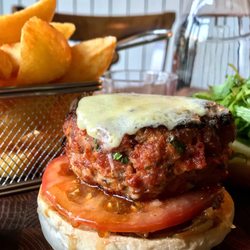 Barking Dog Restaurant - beef shin burger is definitely not your average burger