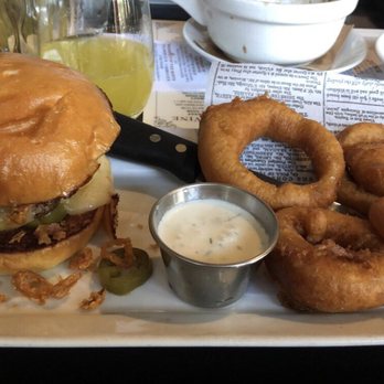 The State - Sweet & Spicy Burger with Onion Rings - Whiskey Bars Near Me - Rancho Cucamonga, California The State - Sweet & Spicy Burger with Onion Rings - Whiskey Bars Near Me - Rancho Cucamonga, California