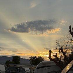 Silver Creek RV Park - Sunset from my front door. Now that's a view!