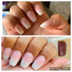 Van Nails - Pretty Pink ombré coffin nails by Van