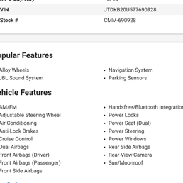 This is what is listed on the Carfax ad. I had never seen a Prius with a sunroof before or power seats so you bet I was incredibly excited. This is what is listed on the Carfax ad. I had never seen a Prius with a sunroof before or power seats so you bet I was incredibly excited.