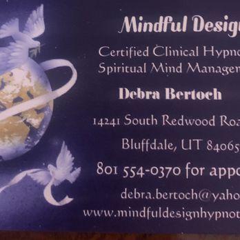 Mindful Design Certified Clinical Hypnotherapy - Hypnosis/Hypnotherapy Near Me - Bluffdale, Utah Mindful Design Certified Clinical Hypnotherapy - Hypnosis/Hypnotherapy Near Me - Bluffdale, Utah