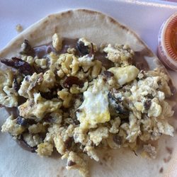 Dumass Taco Co 2 - Bacon, egg, and bean taco.