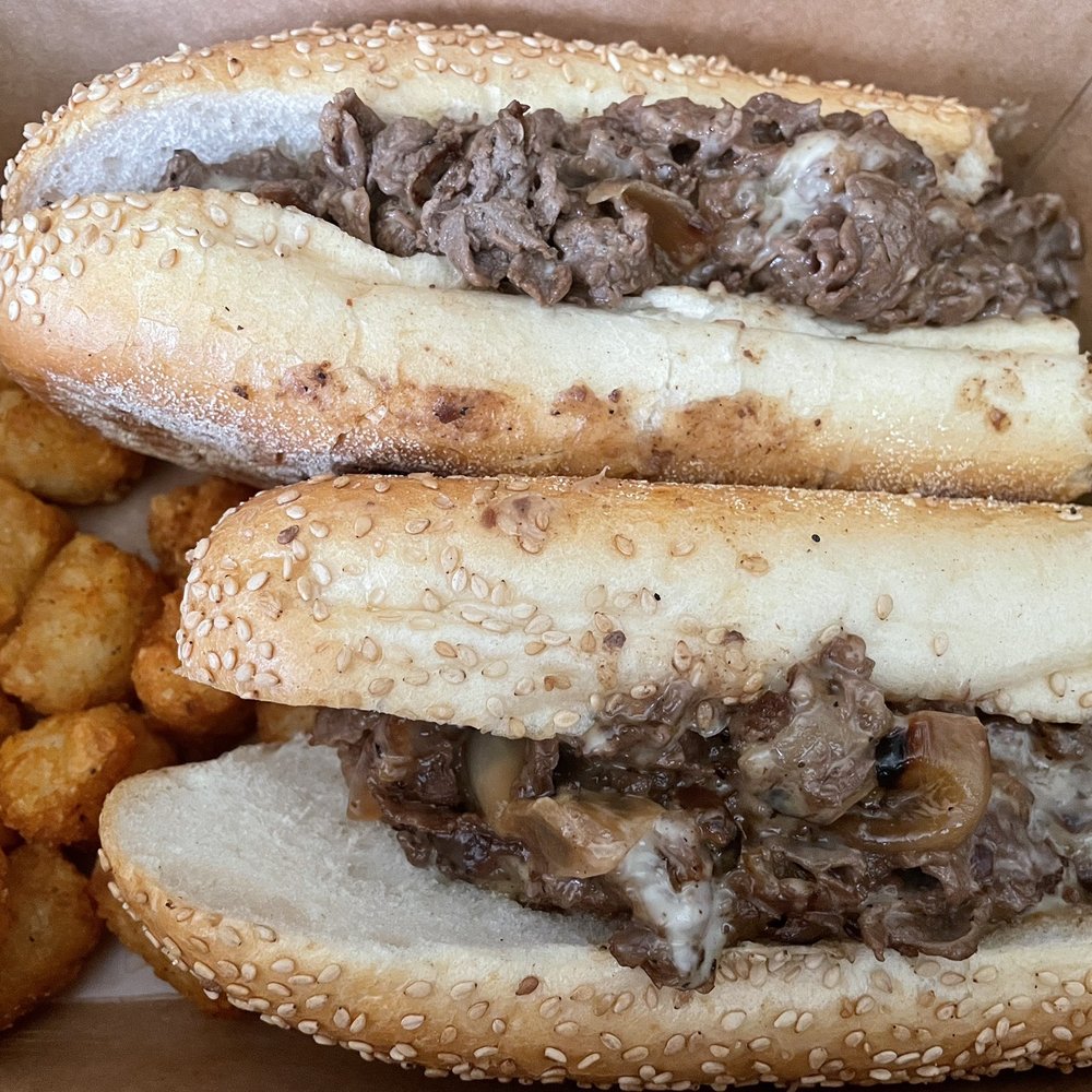 Raceway Bagels by BUNOS - Cheesesteak with Cooper Sharp American and fried onions - Burgers Near Me - Berlin, New Jersey Raceway Bagels by BUNOS - Cheesesteak with Cooper Sharp American and fried onions - Burgers Near Me - Berlin, New Jersey