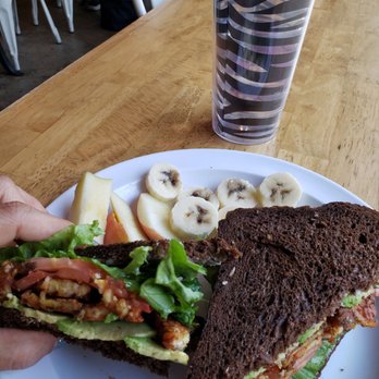 Higher Taste, Plant-Based - BLT with avocado & side of fruit - Vegan Near Me - Long Beach, California