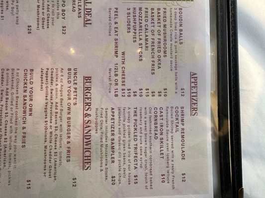 Menu photo 1 Perrin's On The Water Corpus Christi, TX