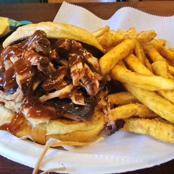 Train Stop Smokehouse - Pulled pork sandwich. - Barbeque Near Me - Baltimore, Maryland Train Stop Smokehouse - Pulled pork sandwich. - Barbeque Near Me - Baltimore, Maryland