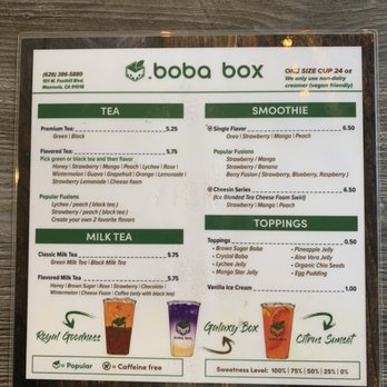 Boba Box - menu 2 - 6/24/22 - Coffee & Tea Near Me - Monrovia, California Boba Box - menu 2 - 6/24/22 - Coffee & Tea Near Me - Monrovia, California