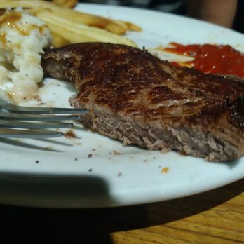 Denny's - Well done steak that was supposed to be medium rare, and looked boiled on one side. - Diners Near Me - Westwood, California