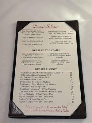 Menu photo 4 Oak Steakhouse Charleston, SC Menu photo 4 Oak Steakhouse Charleston, SC