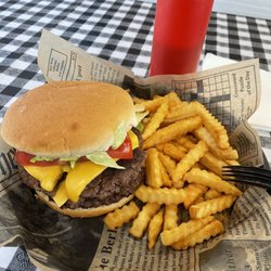 Hollar’s Backstreet Grill - Double Cheese Burger and Fries