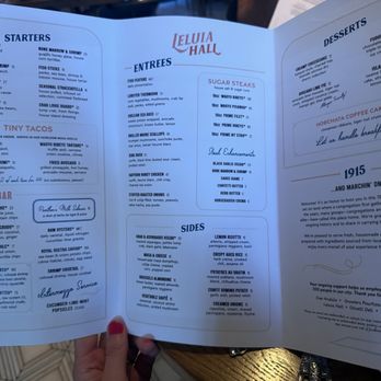 Leluia Hall - Menu - Steakhouses Near Me - Charlotte, North Carolina