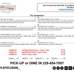 CAFÉ CUBAN - Our Menu as 01/31/23