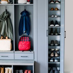 Inspired Closets Prescott - It's time to get those shoes up off the entryway floor and organized in a way that everyone knows what goes where.