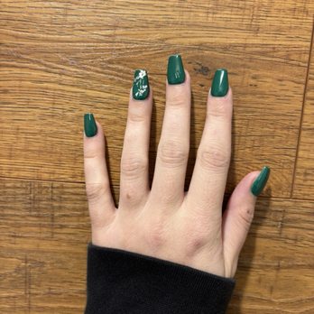 Mai Nails Studio - Full acrylic set with gel polish and silver foil - Nail Salons Near Me - Humble, Texas Mai Nails Studio - Full acrylic set with gel polish and silver foil - Nail Salons Near Me - Humble, Texas