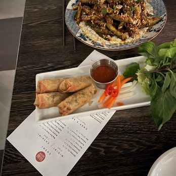 BiXi Beer - Cucumber salad and Vietnamese Egg Rolls - Asian Fusion Near Me - Chicago, Illinois