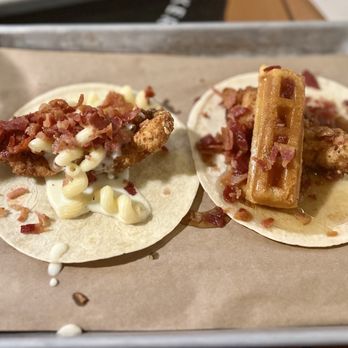 Taco Trail - Chicken & Queso Mac Taco, Chicken and Waffle taco - Bars Near Me - Gatlinburg, Tennessee Taco Trail - Chicken & Queso Mac Taco, Chicken and Waffle taco - Bars Near Me - Gatlinburg, Tennessee