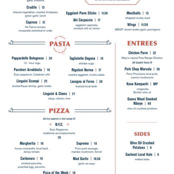 Mad Bene - Menu - Italian Near Me - Kapolei, Hawaii Mad Bene - Menu - Italian Near Me - Kapolei, Hawaii